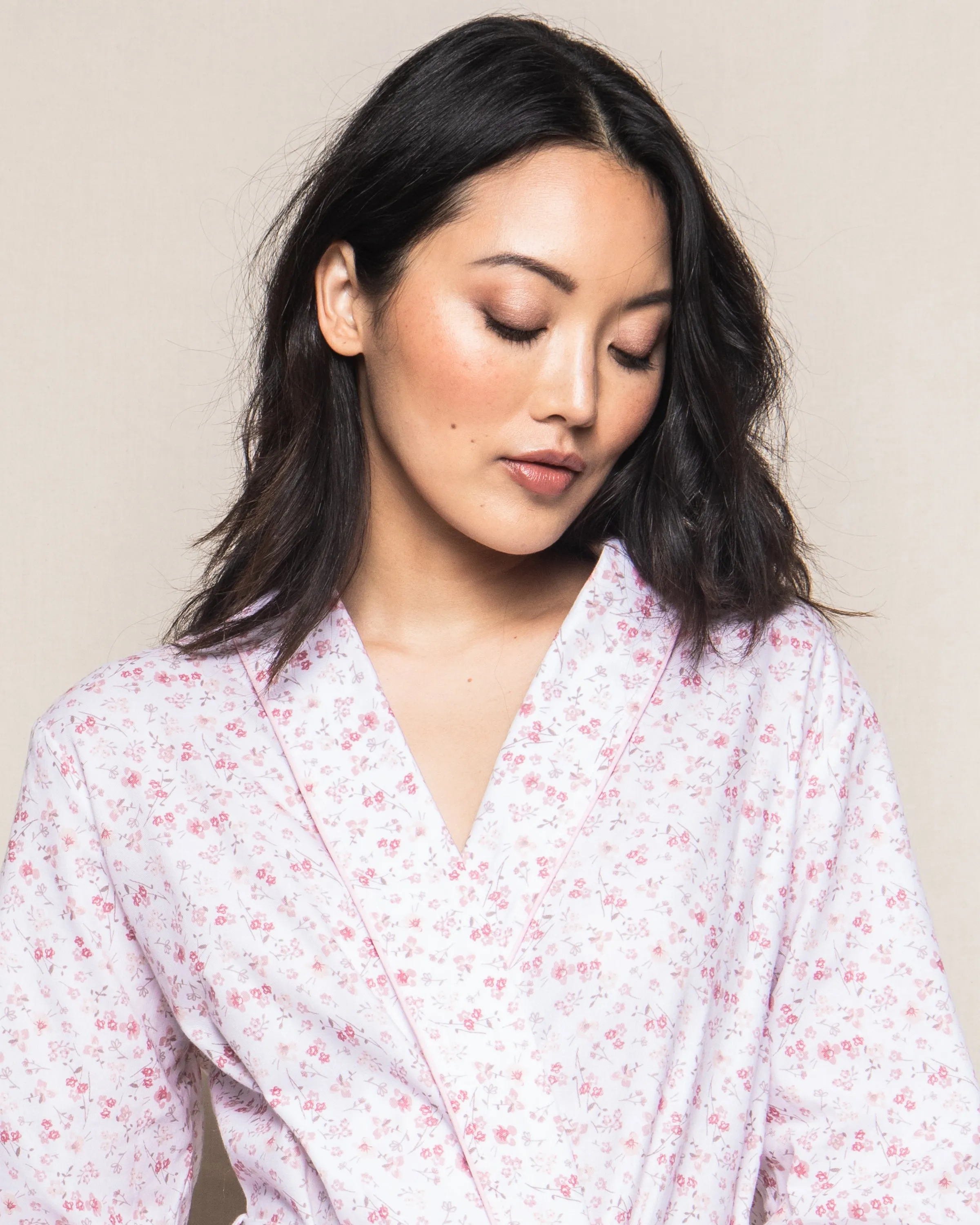Women's Twill Robe in Dorset Floral sold by Petite Plume product image thumbnail 3