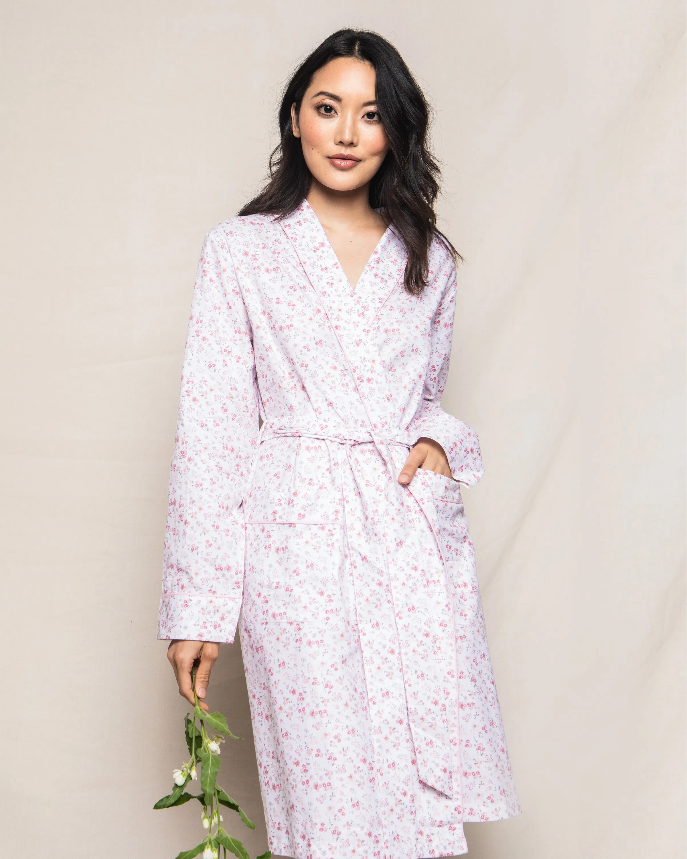 Women's Twill Robe in Dorset Floral sold by Petite Plume product image thumbnail 2