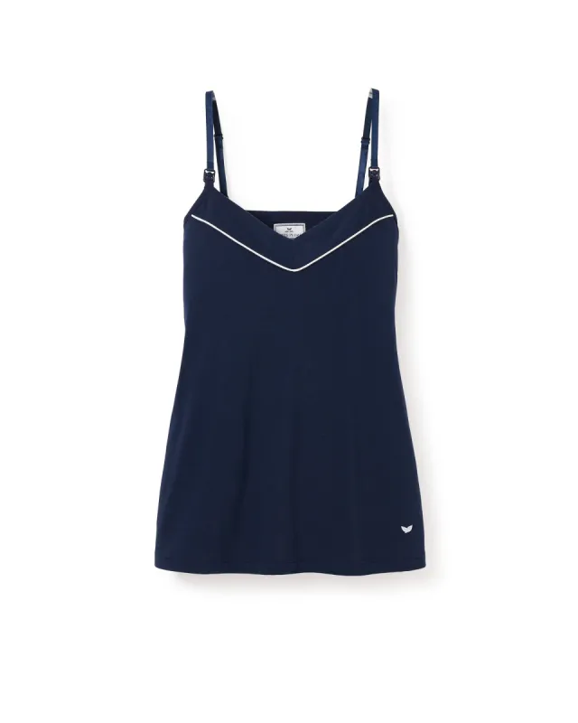 Women's Pima Maternity Camisole in Navy sold by Petite Plume