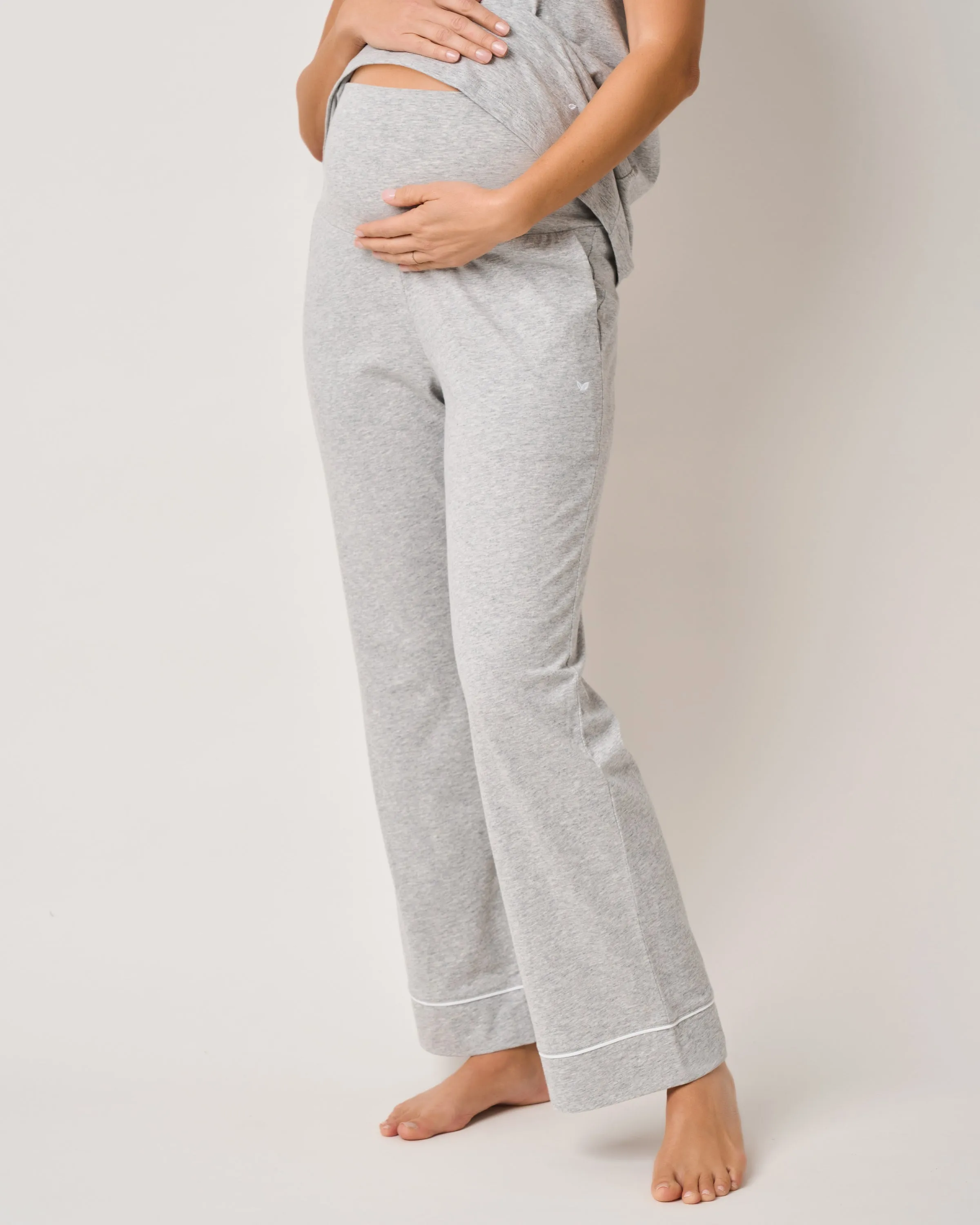 Women's Pima Maternity Pants in Light Heather Grey sold by Petite Plume product image thumbnail 3
