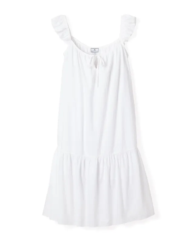 Women's Swiss Dots Celeste Nightgown in White sold by Petite Plume