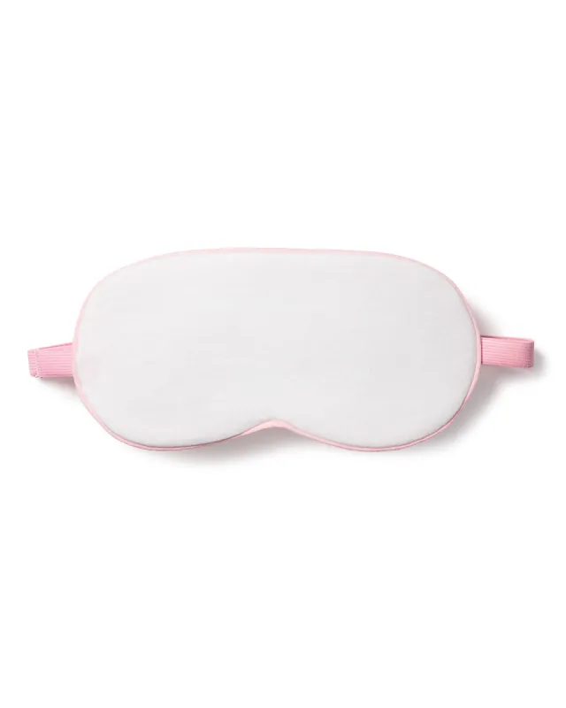 Adult's Pima Sleep Mask in White with Pink Piping sold by Petite Plume