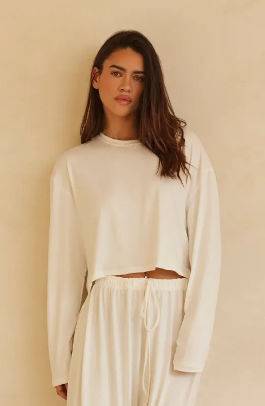 The Cloud Long Sleeve Crop Tee sold by Trunfio