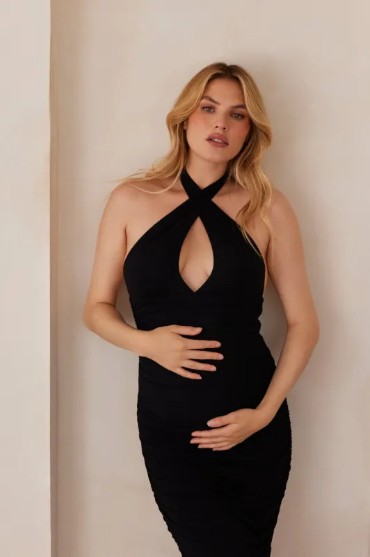 The Ruched Halter Evening Dress sold by Trunfio