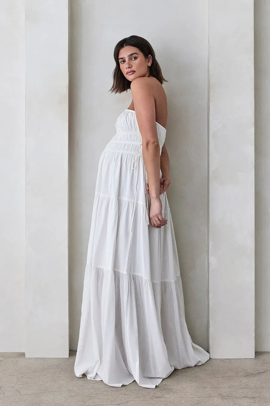 Shirred Strapless Gown sold by Trunfio