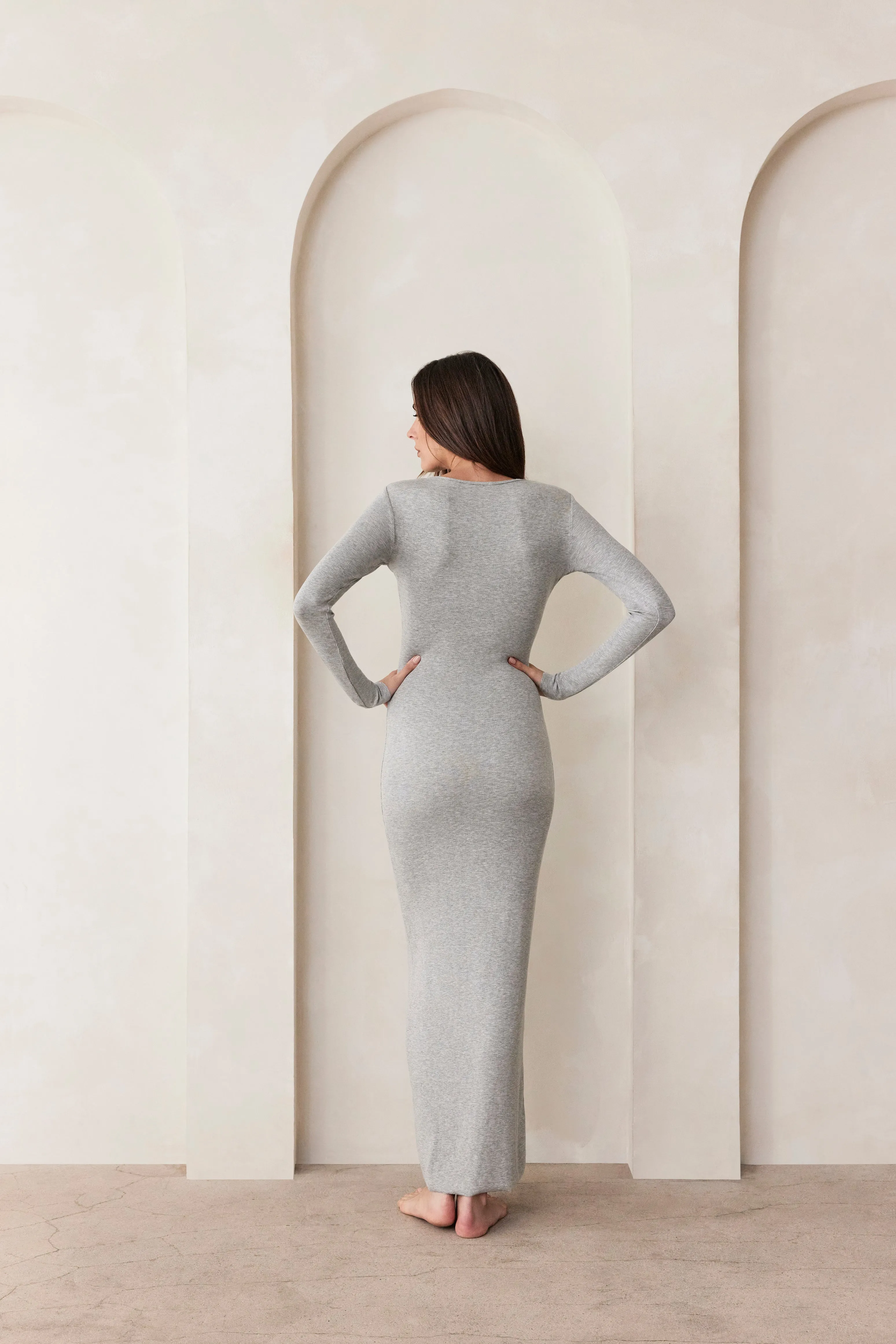 Soft Rib Maxi Long Sleeve Dress sold by Trunfio product image thumbnail 3