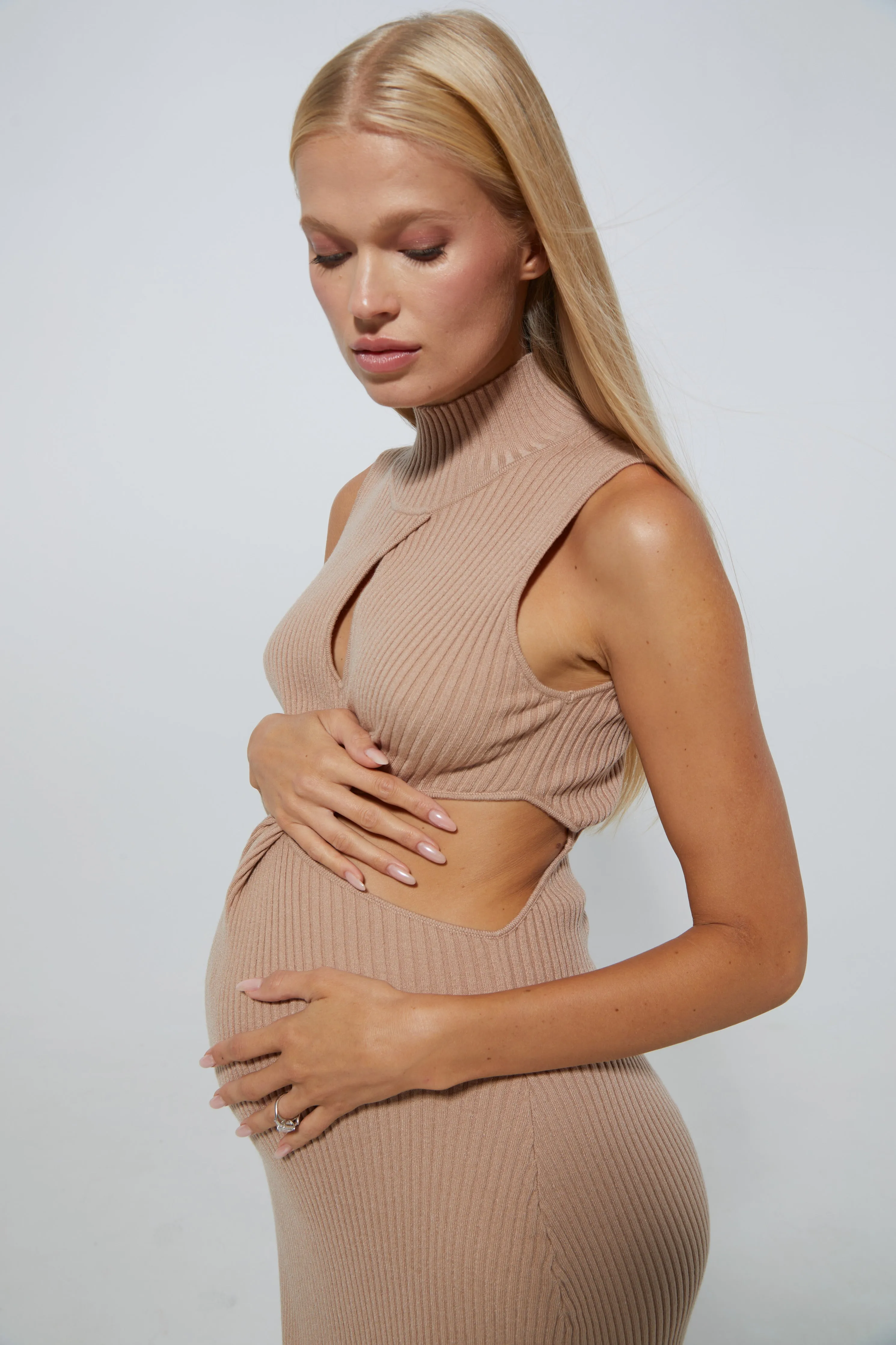 Cozy Knit Turtleneck Midi Dress sold by Trunfio product image thumbnail 4