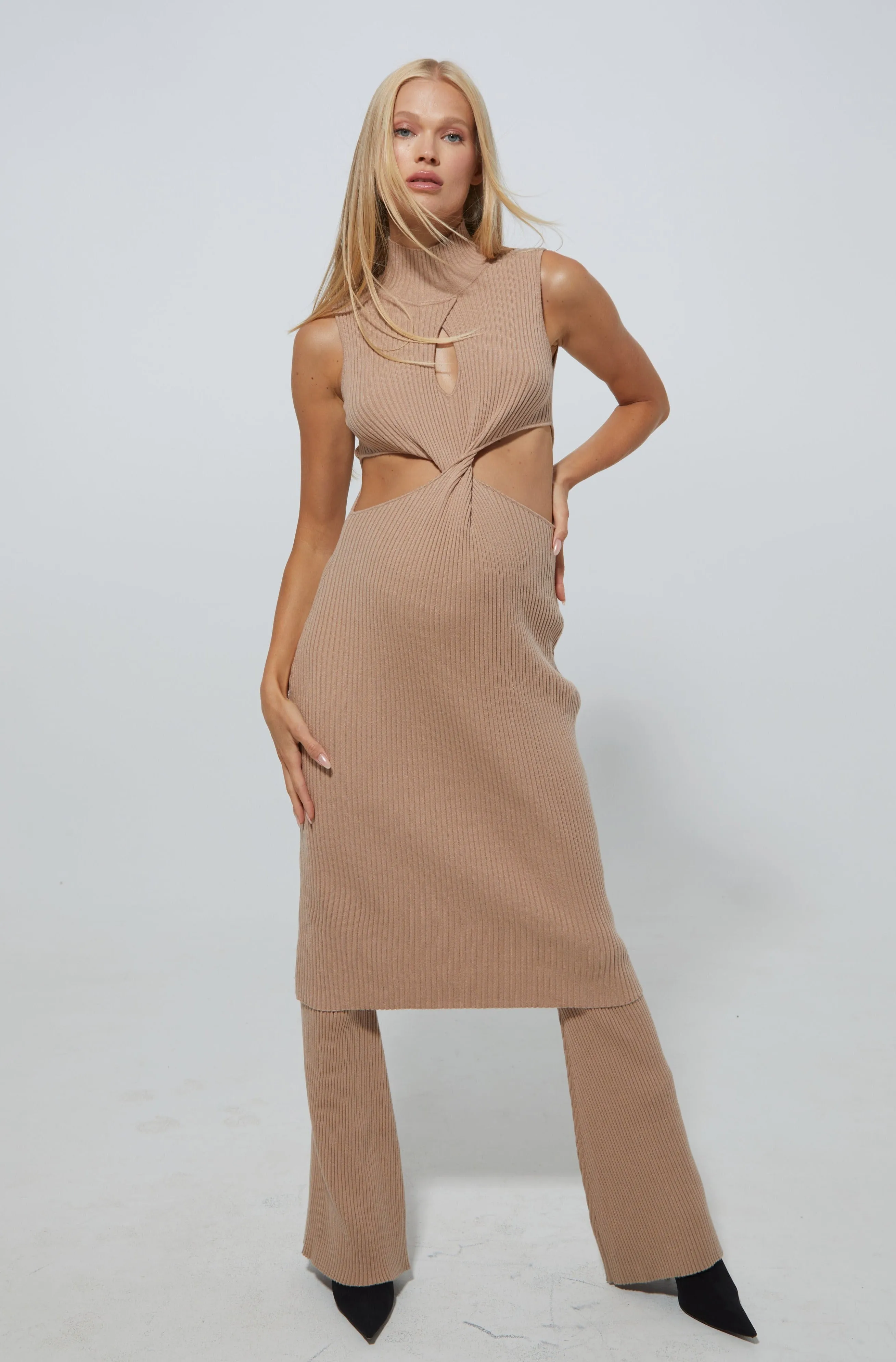 Cozy Knit Turtleneck Midi Dress sold by Trunfio product image thumbnail 2