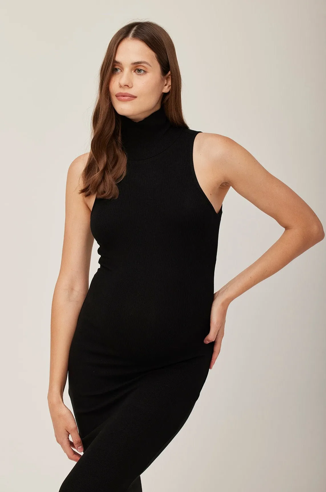 Soft Rib Turtleneck Sleeveless Dress sold by Trunfio product image thumbnail 4