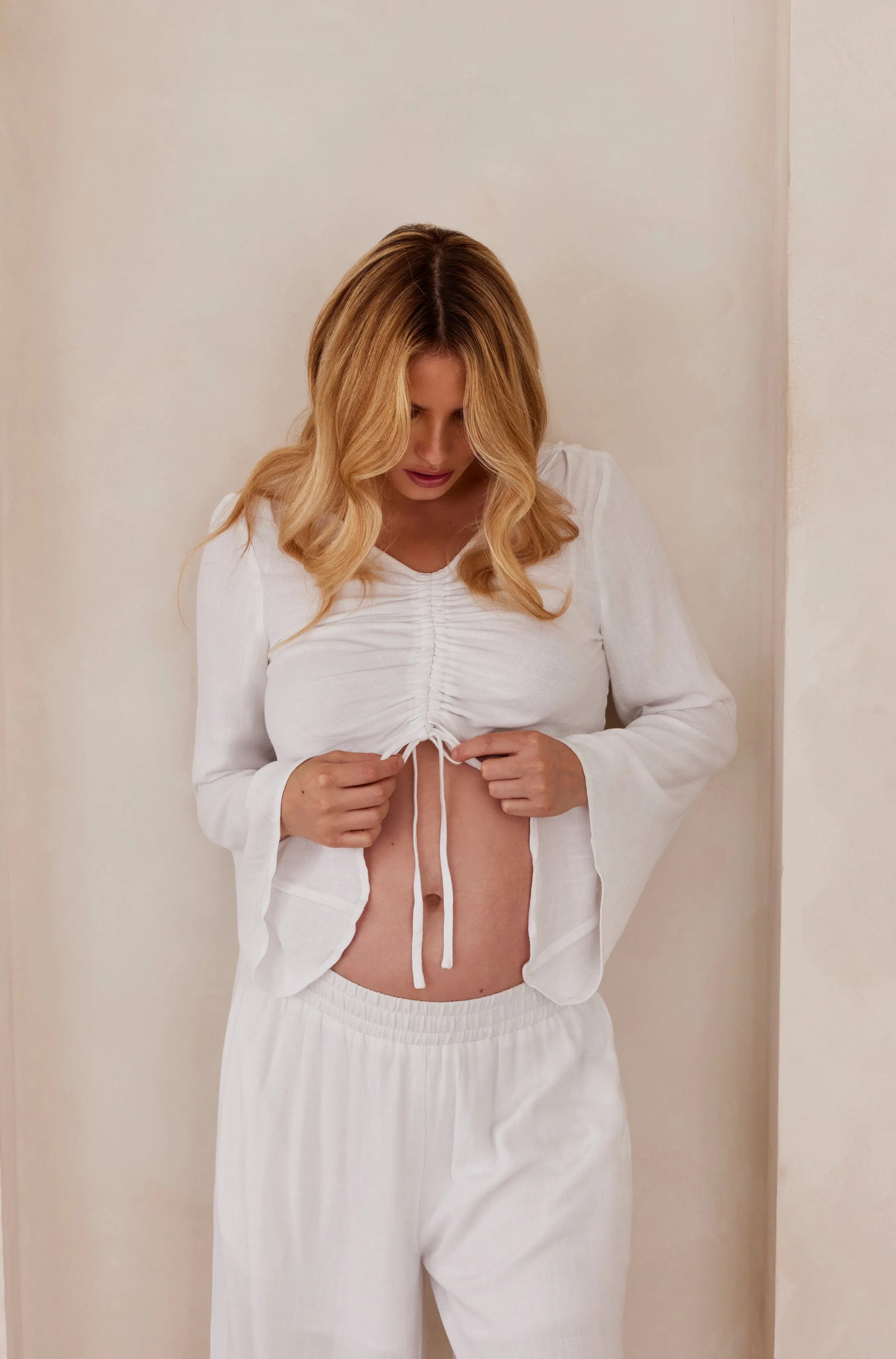 Drawstring Linen Top sold by Trunfio product image thumbnail 4