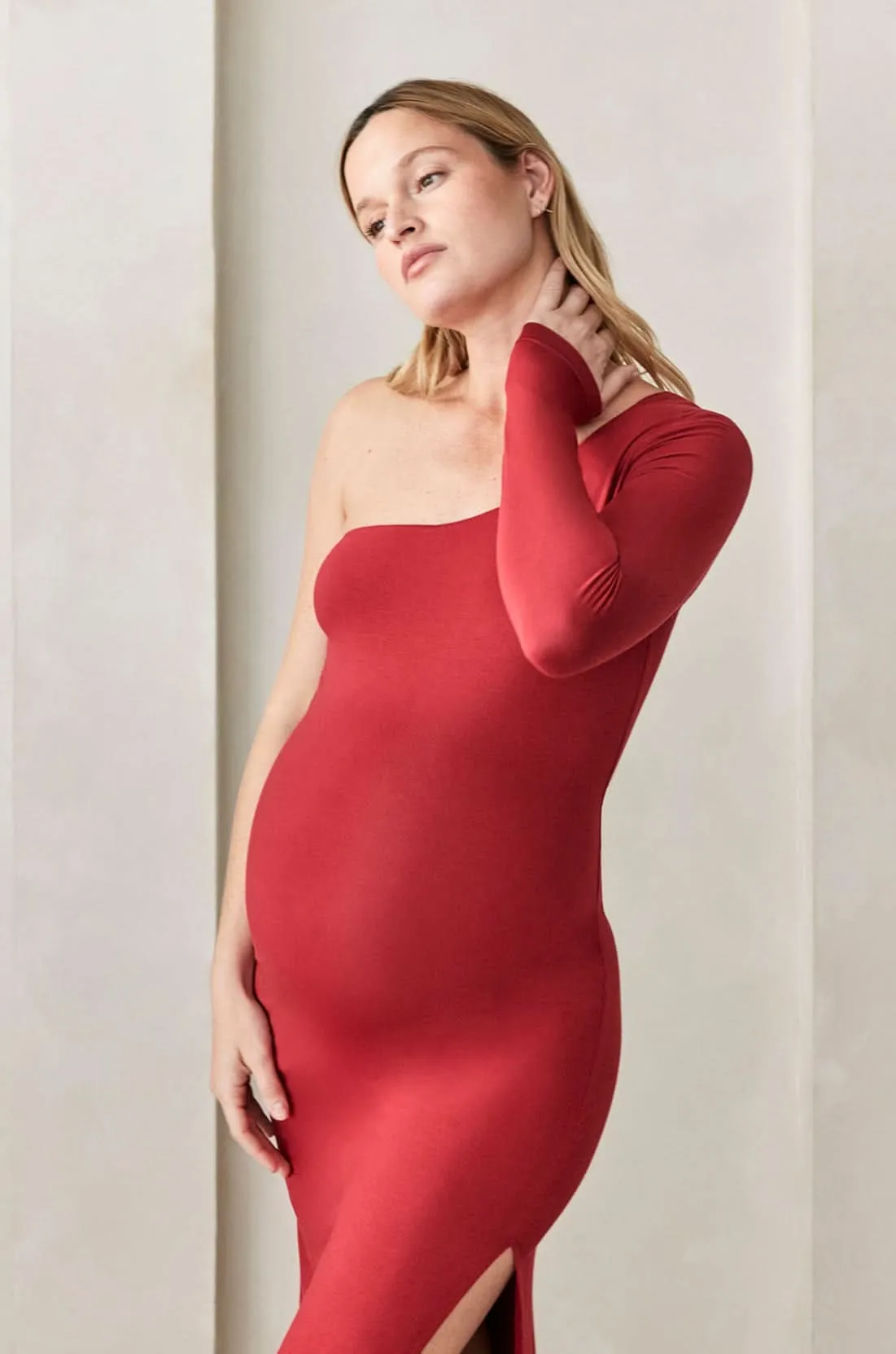 The One Shoulder Evening Maternity Dress sold by Trunfio