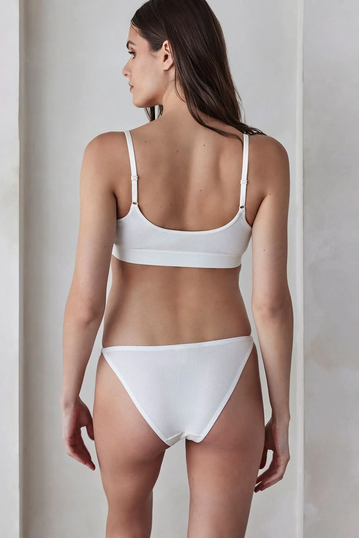Cotton Rib Bralette - Ivory sold by Trunfio product image thumbnail 2