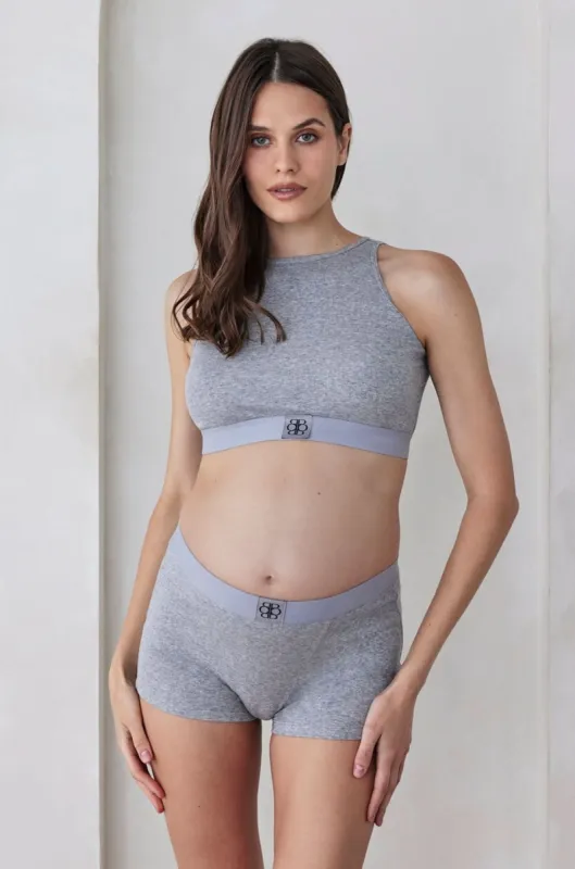 Cotton Rib Crop Top - Heather Grey sold by Trunfio