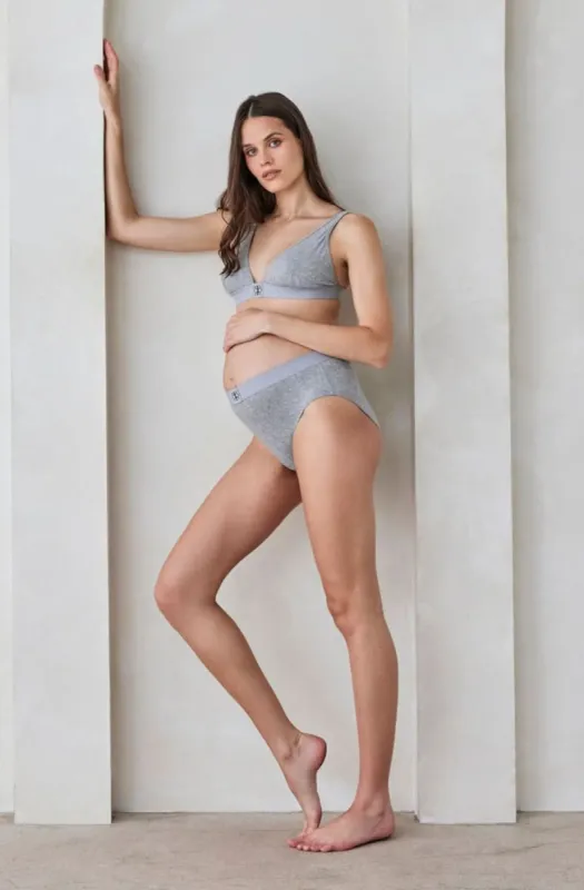 Cotton Rib Full Coverage Brief - Heather Grey sold by Trunfio