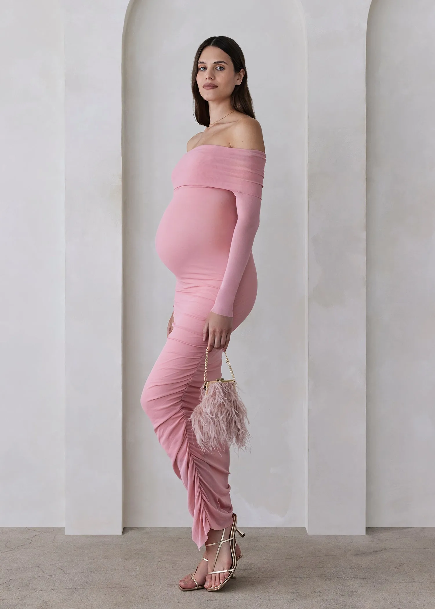 Off The Shoulder Soft Mesh Dress sold by Trunfio product image thumbnail 2