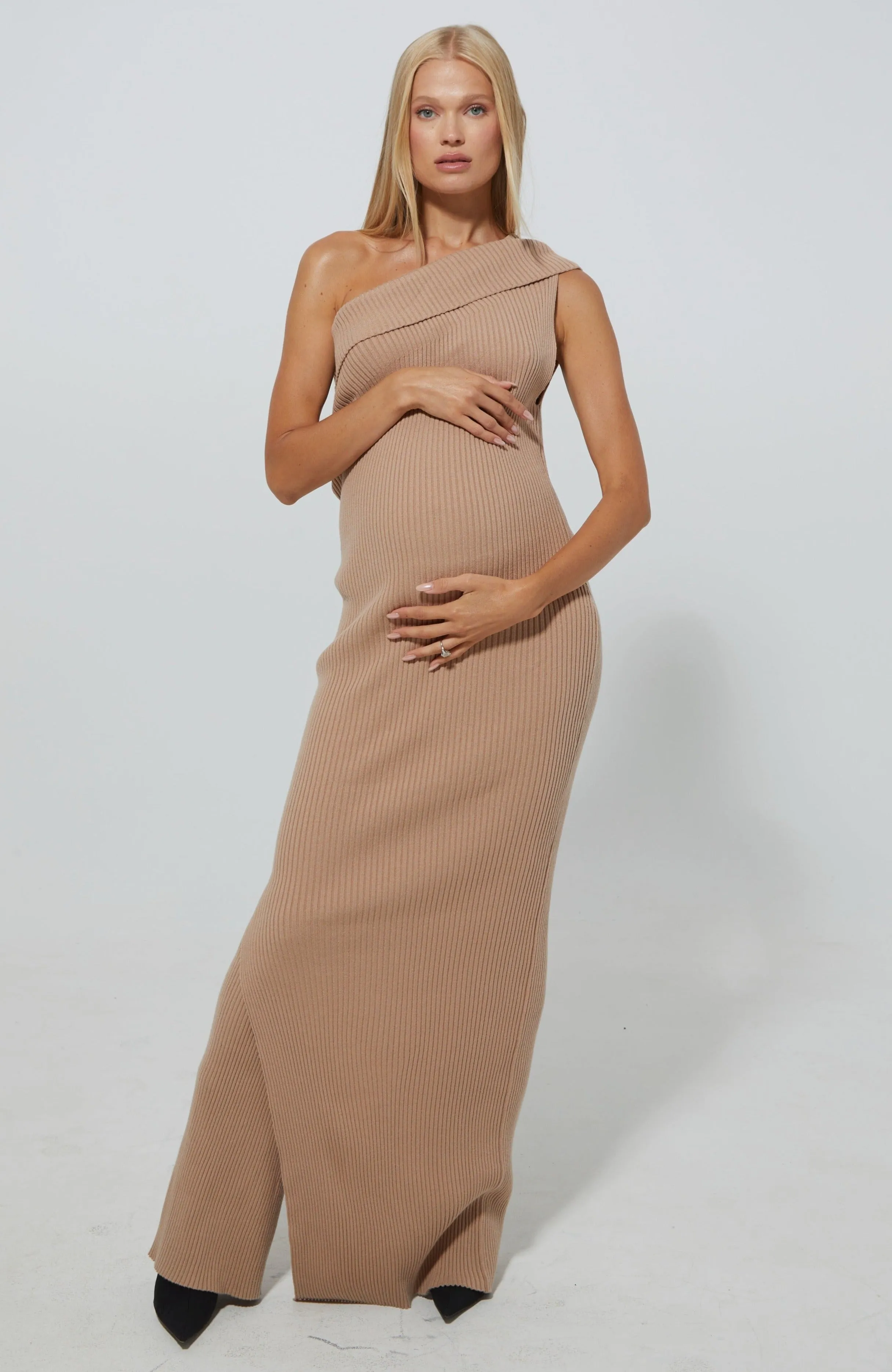Cozy Knit One Shoulder Dress sold by Trunfio product image thumbnail 4