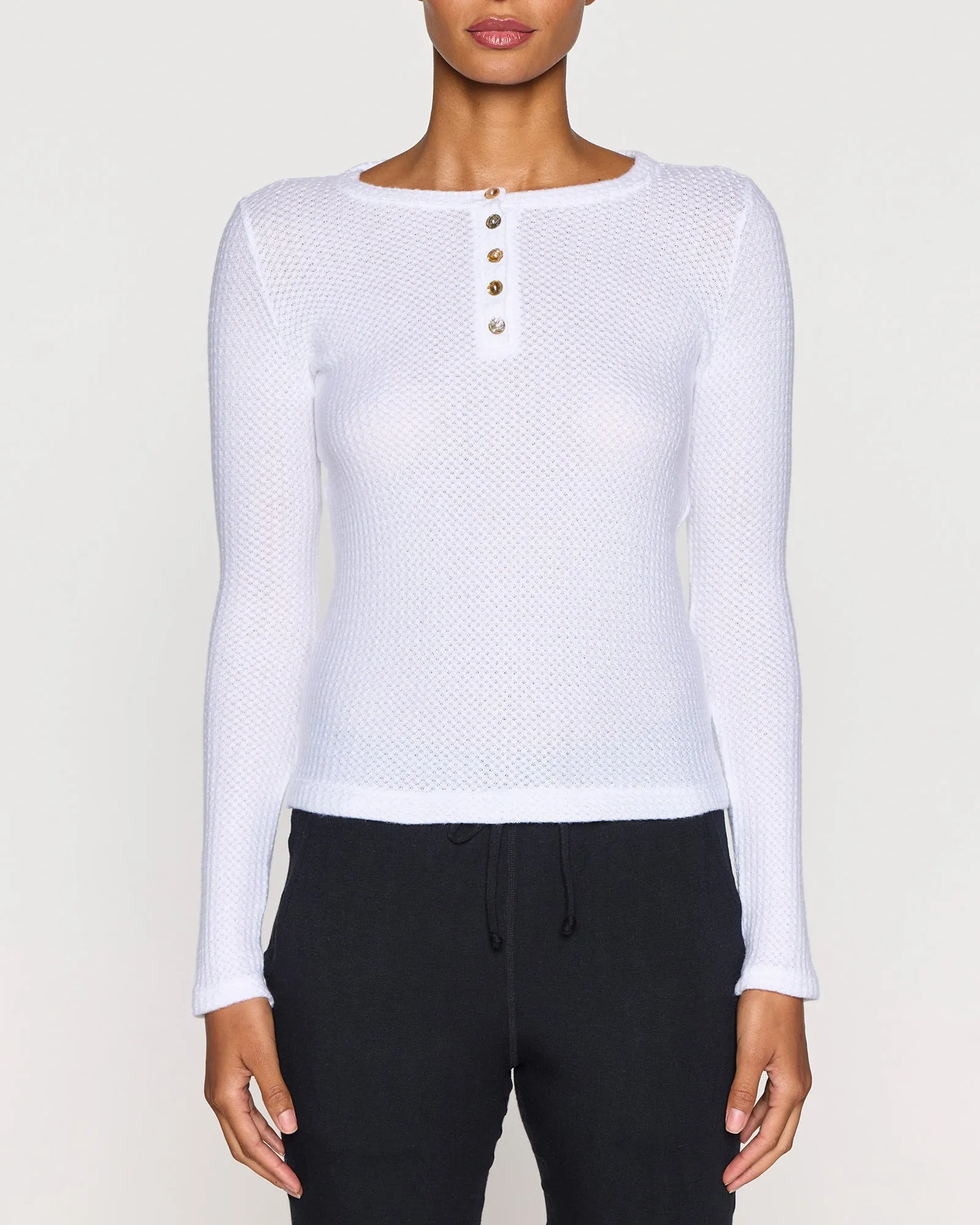 The Women's Waffle Henley App Exclusive sold by Bleusalt