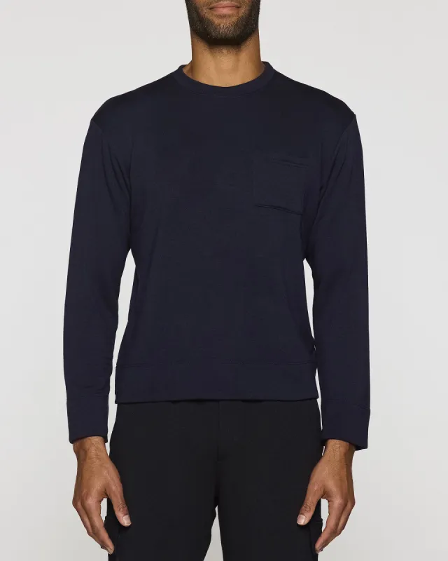 The Long Sleeve Crew with Pocket sold by Bleusalt