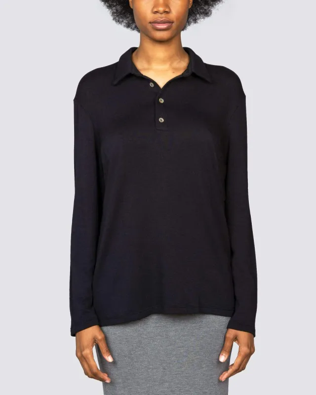 The Unisex Long Sleeve Polo sold by Bleusalt