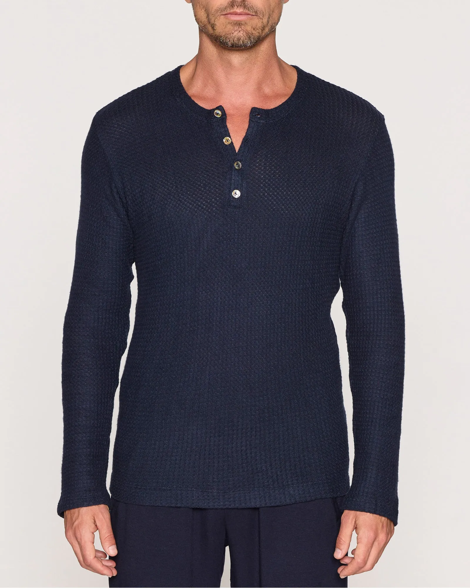 The Men's Waffle Henley App Exclusive sold by Bleusalt