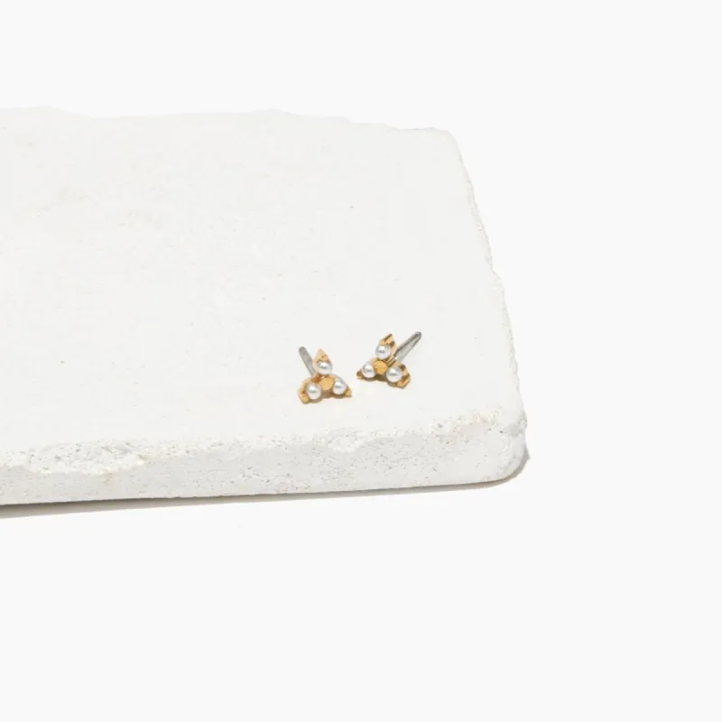 Pearl Astrid Screw Back Stud Earrings sold by Tini Lux