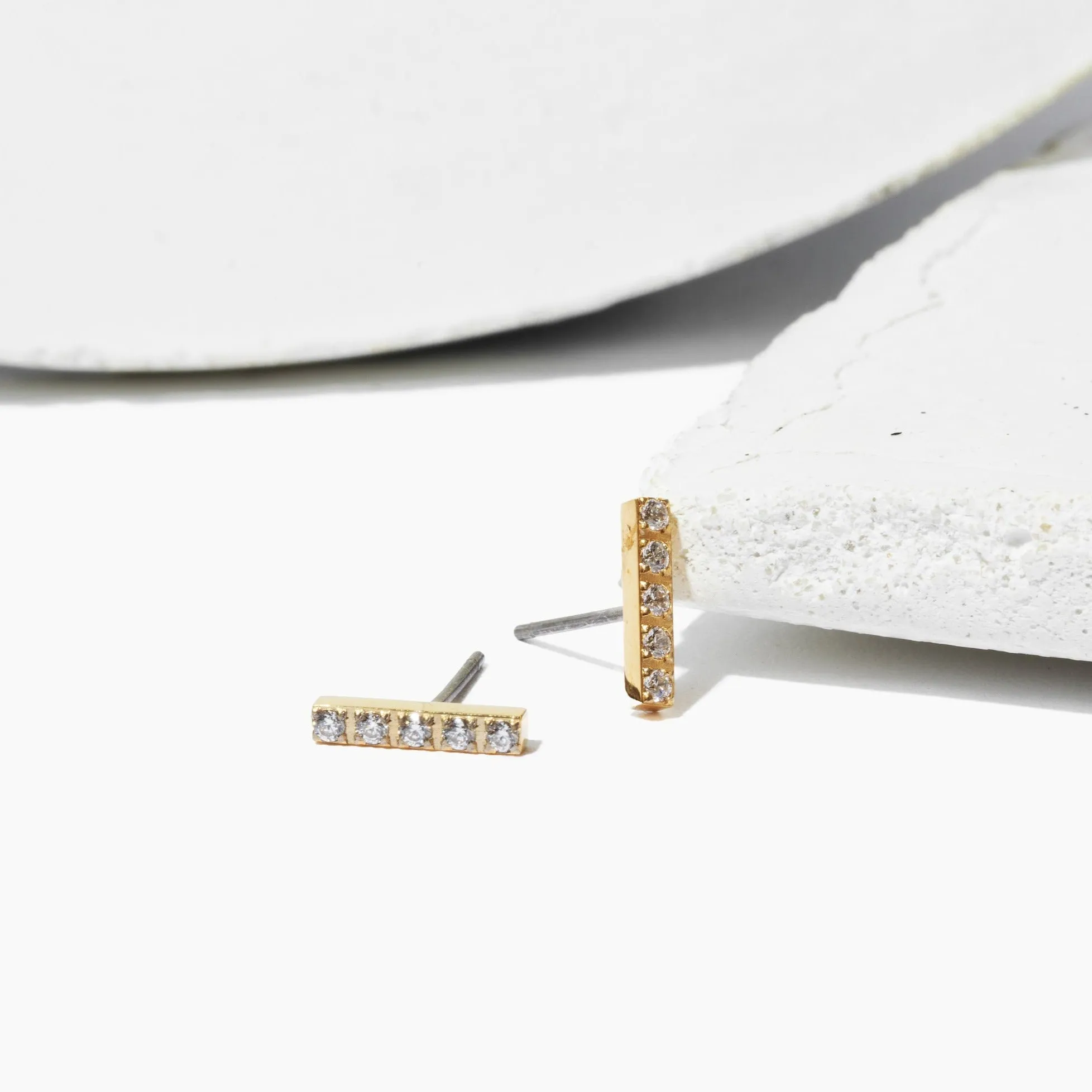 Isla Pave Stud Earrings sold by Tini Lux