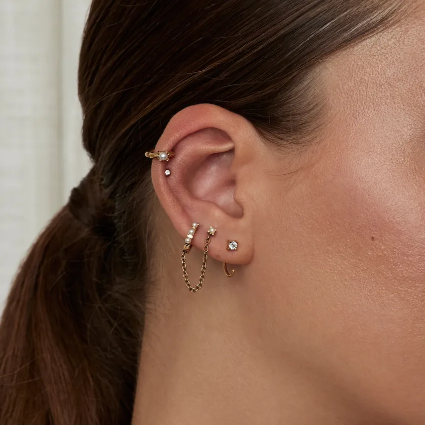 Single Nano Celeste Flat Back Stud Earring sold by Tini Lux product image thumbnail 3