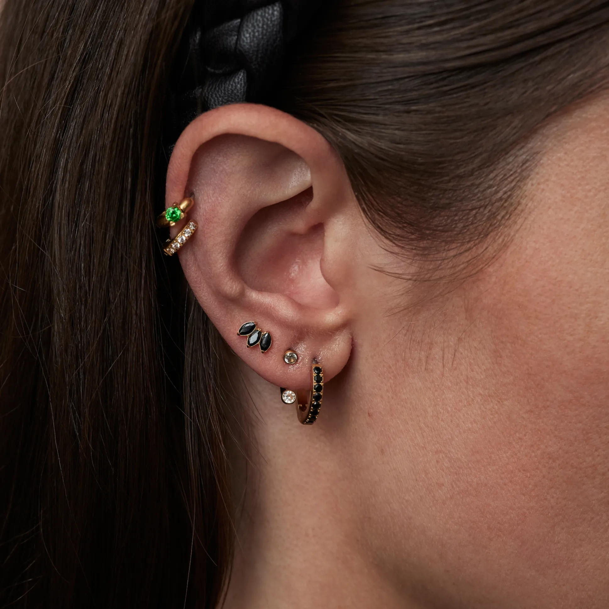 Onyx Date Night Hoop Earrings sold by Tini Lux product image thumbnail 3