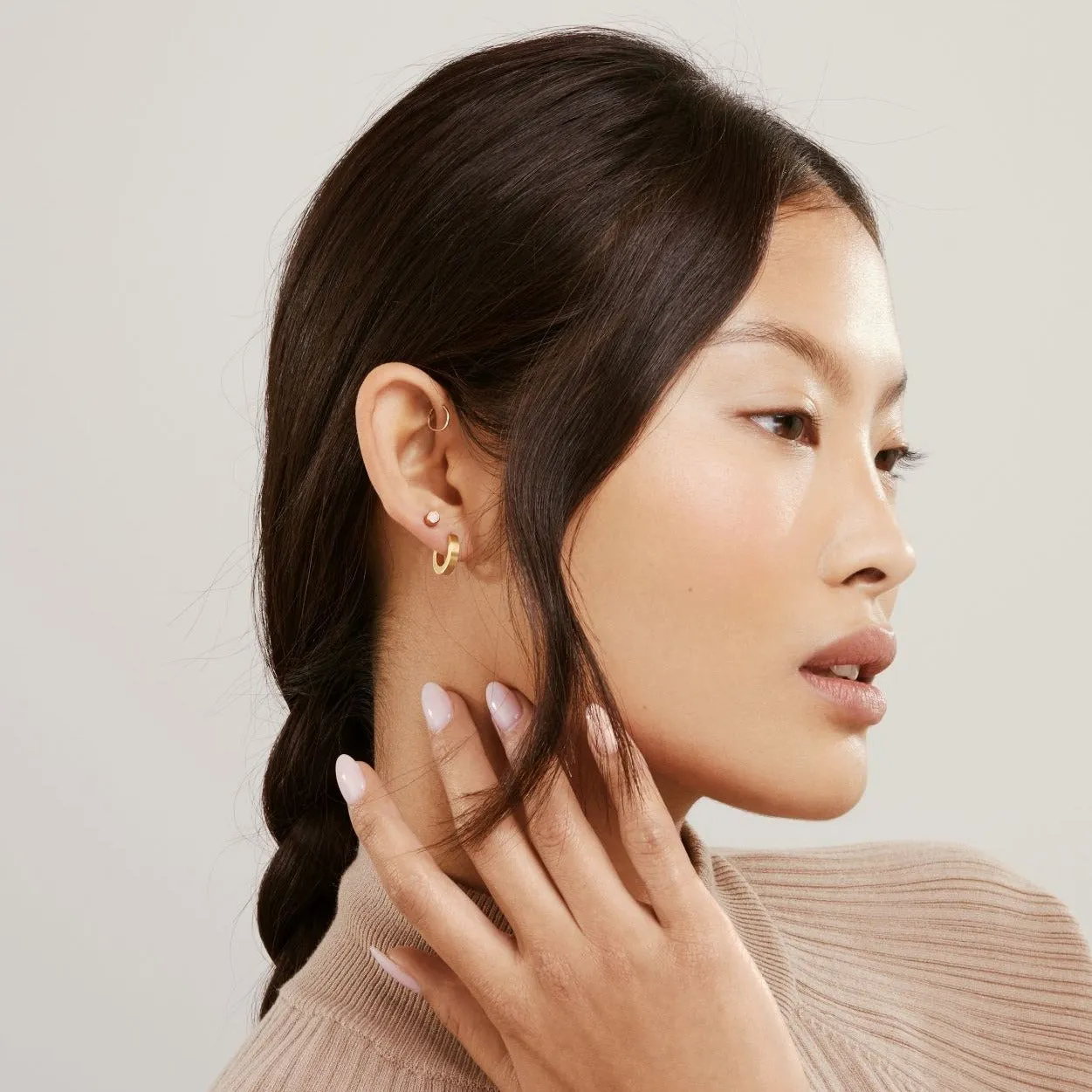 Mini City Hoop Earrings sold by Tini Lux product image thumbnail 3