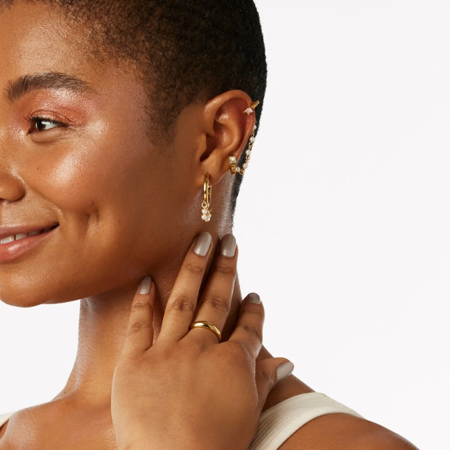 Single Pearl Earring Connector Chain sold by Tini Lux product image thumbnail 4