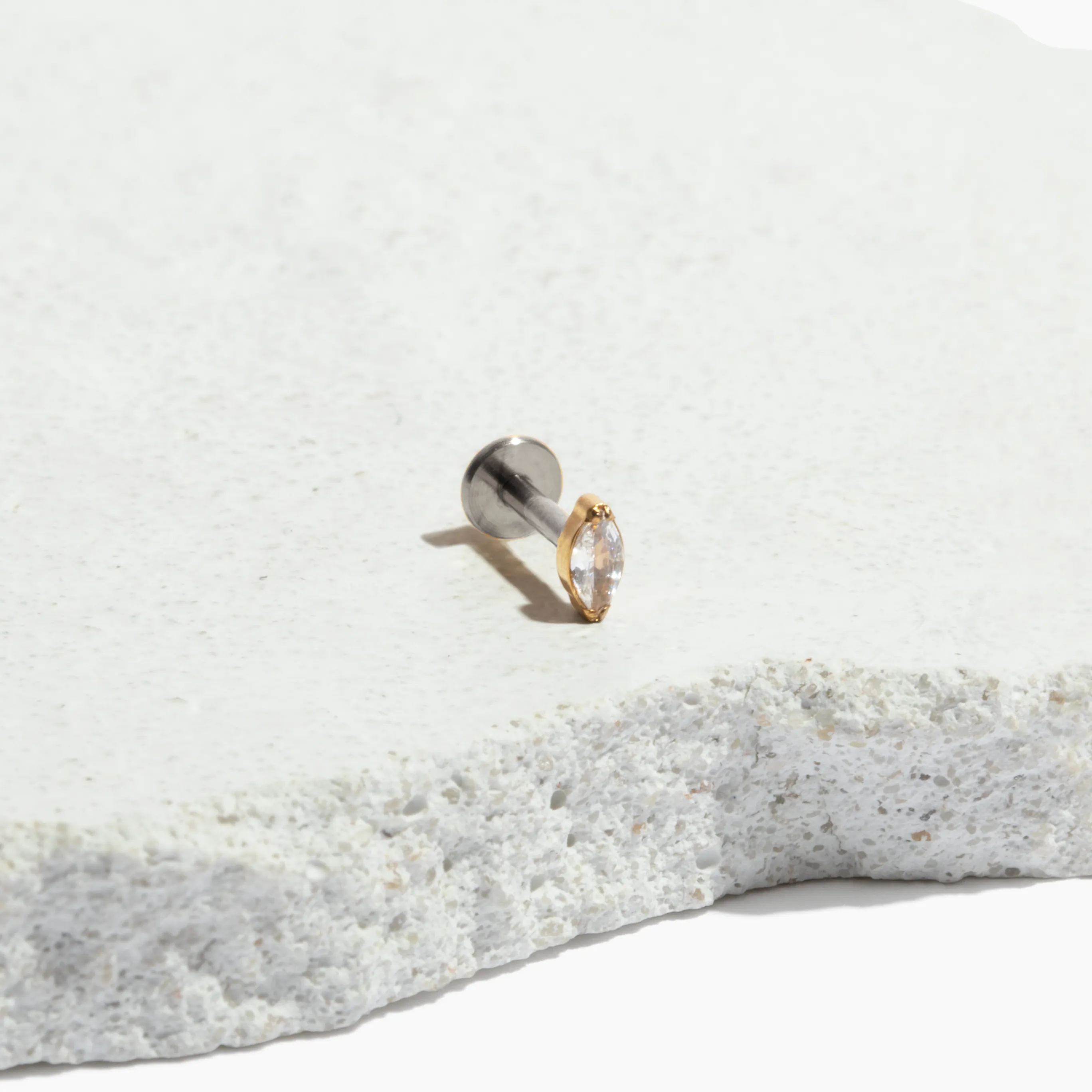 Single Nano Marquis Flat Back Stud sold by Tini Lux