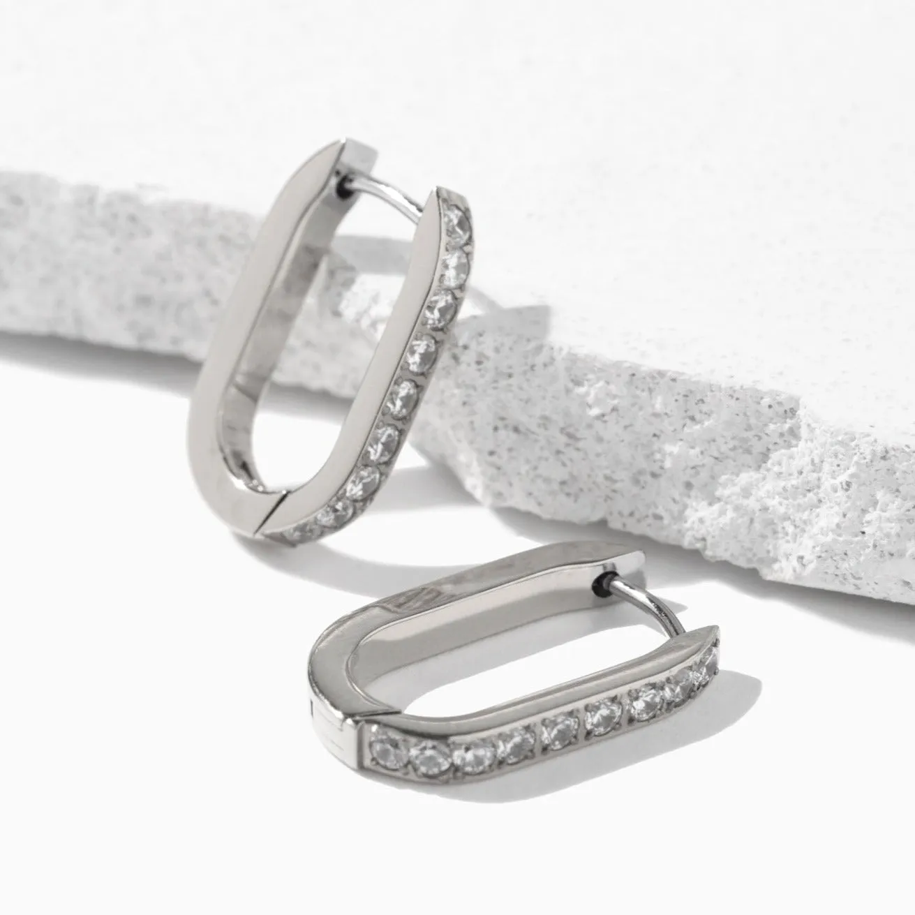 Pavé Trendsetter Hoop Earrings sold by Tini Lux product image thumbnail 2