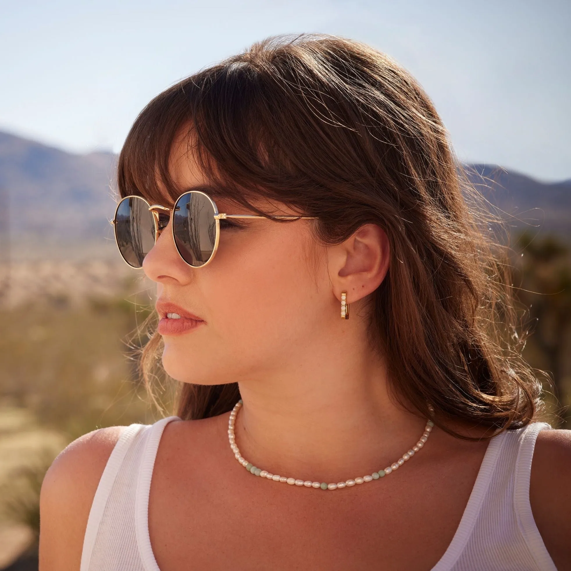 Trendsetter Opal Hoop Earrings sold by Tini Lux product image thumbnail 3