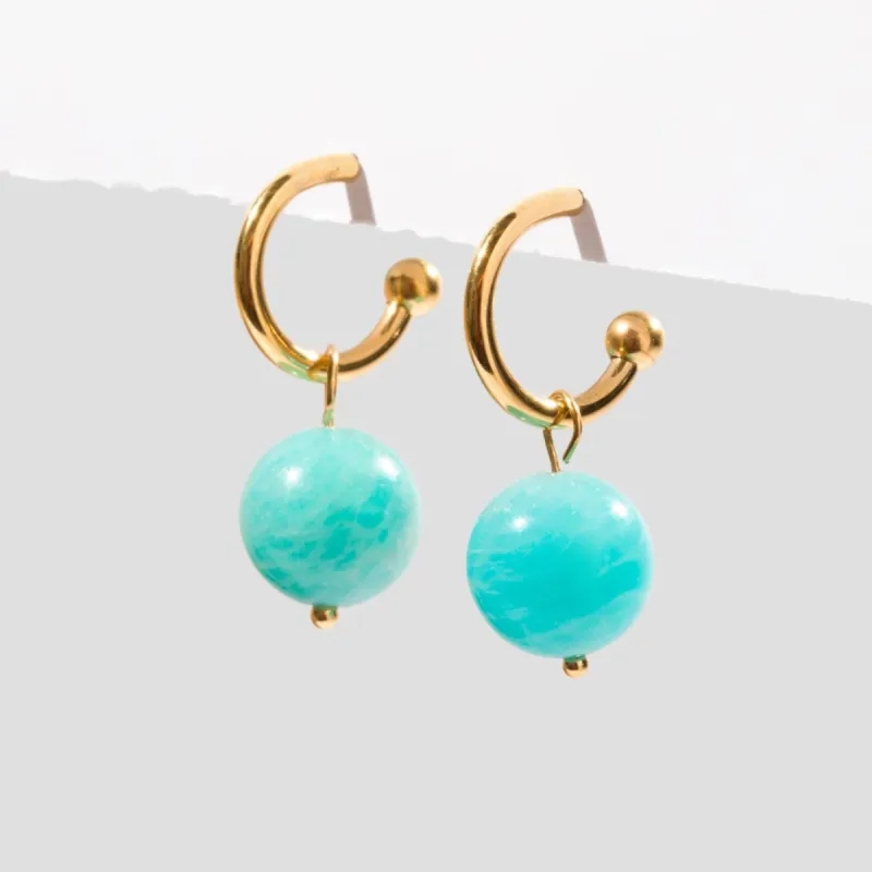 Amazonite Hoops sold by Tini Lux