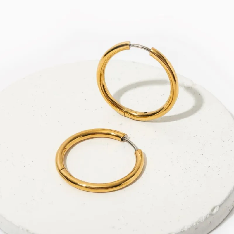 Large Rooftop Hoop Earrings sold by Tini Lux