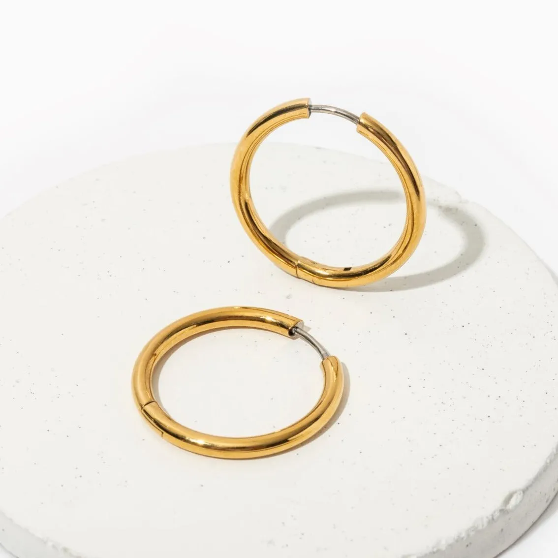 Large Rooftop Hoop Earrings sold by Tini Lux