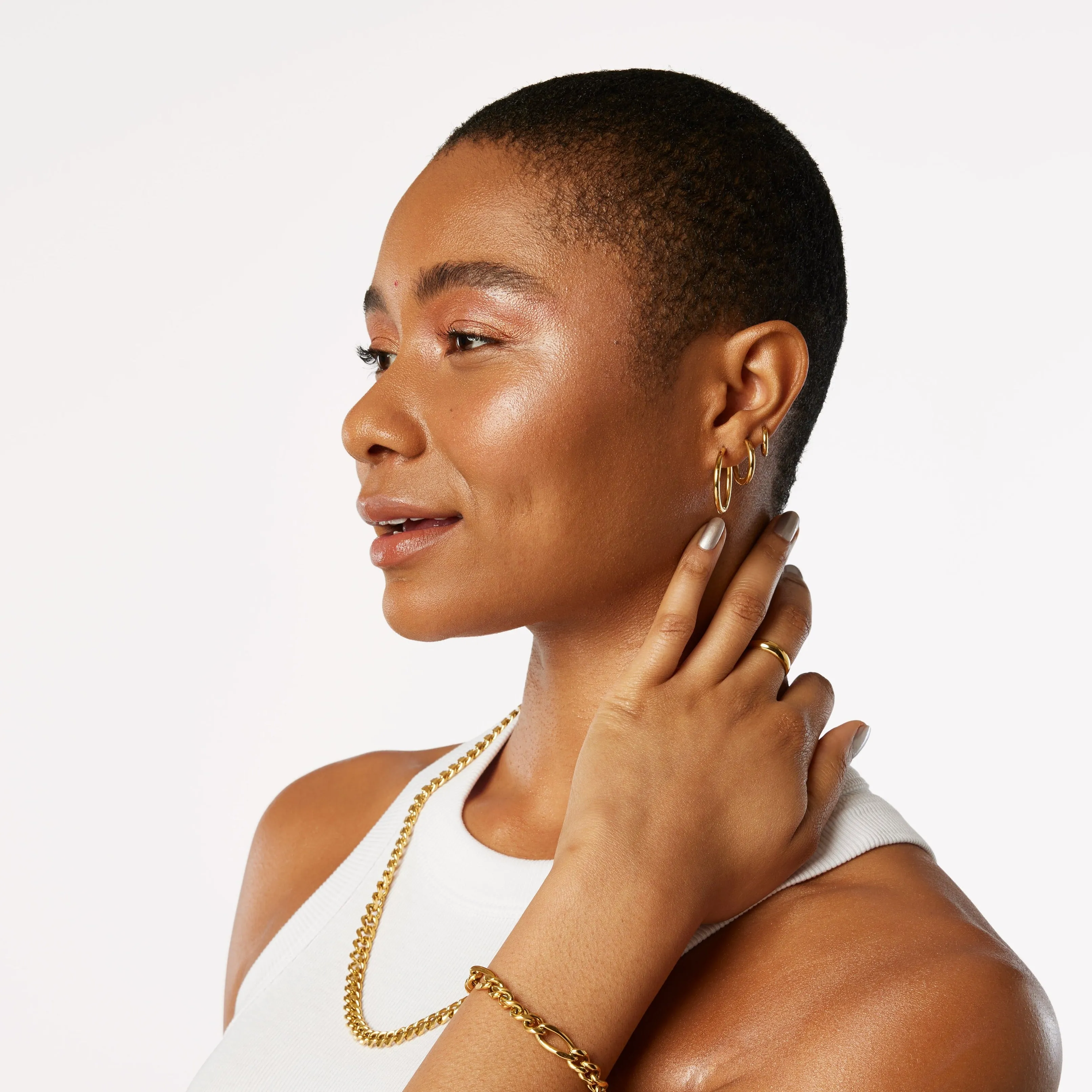 Large Rooftop Hoop Earrings sold by Tini Lux product image thumbnail 4