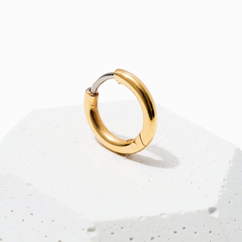 Single Small Rooftop Huggie Hoop Earring sold by Tini Lux