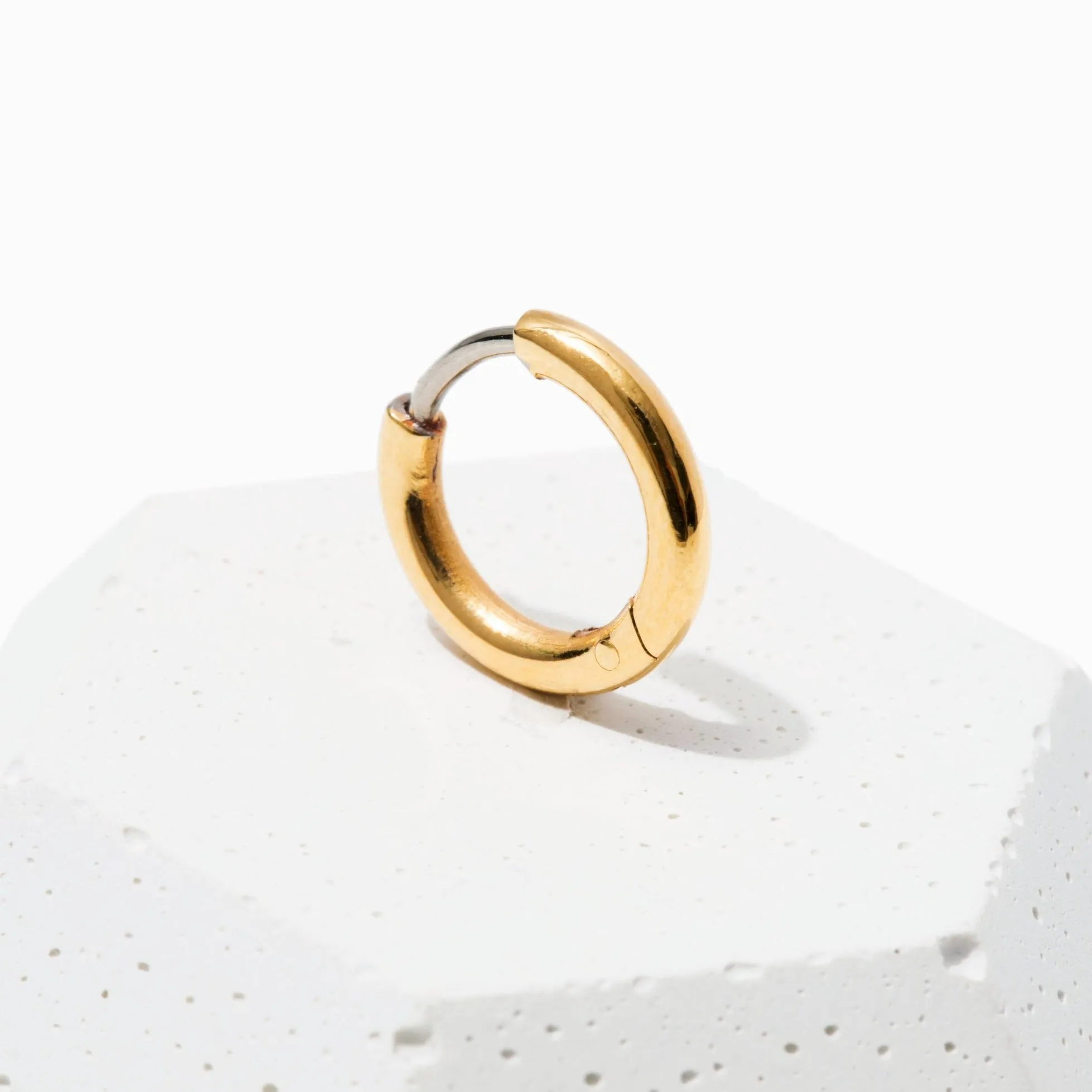 Single Small Rooftop Huggie Hoop Earring sold by Tini Lux