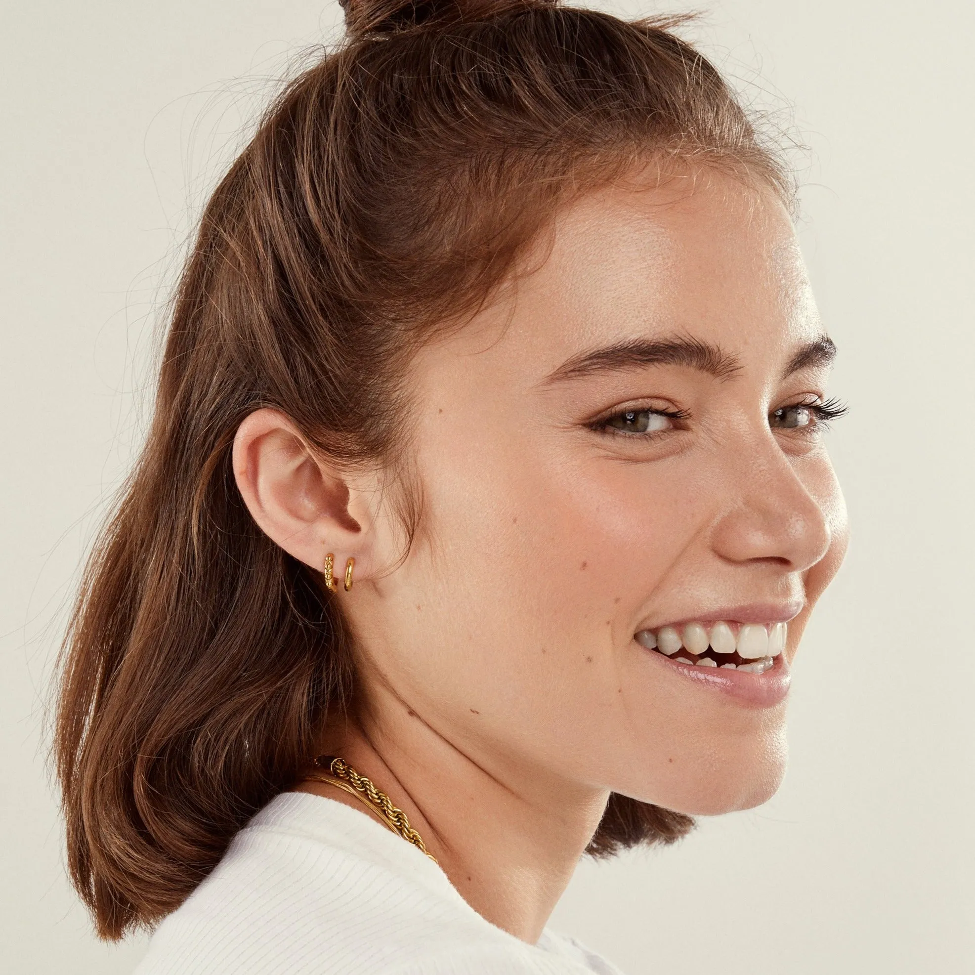 Single Small Rooftop Huggie Hoop Earring sold by Tini Lux product image thumbnail 4