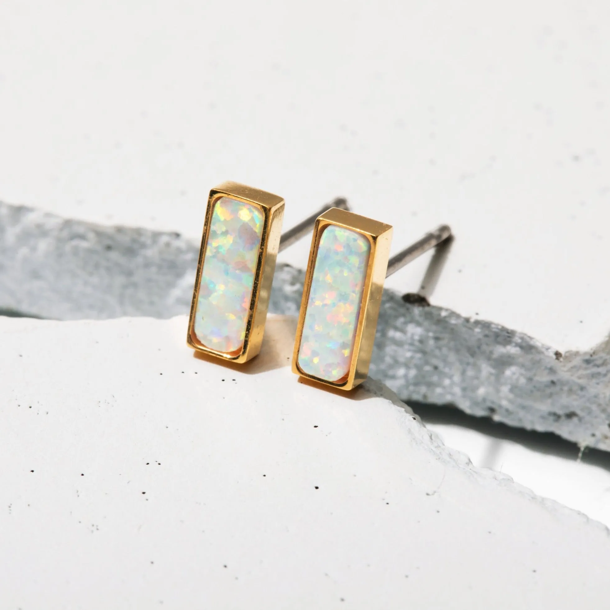Isla Opal Stud Earrings sold by Tini Lux product image thumbnail 2