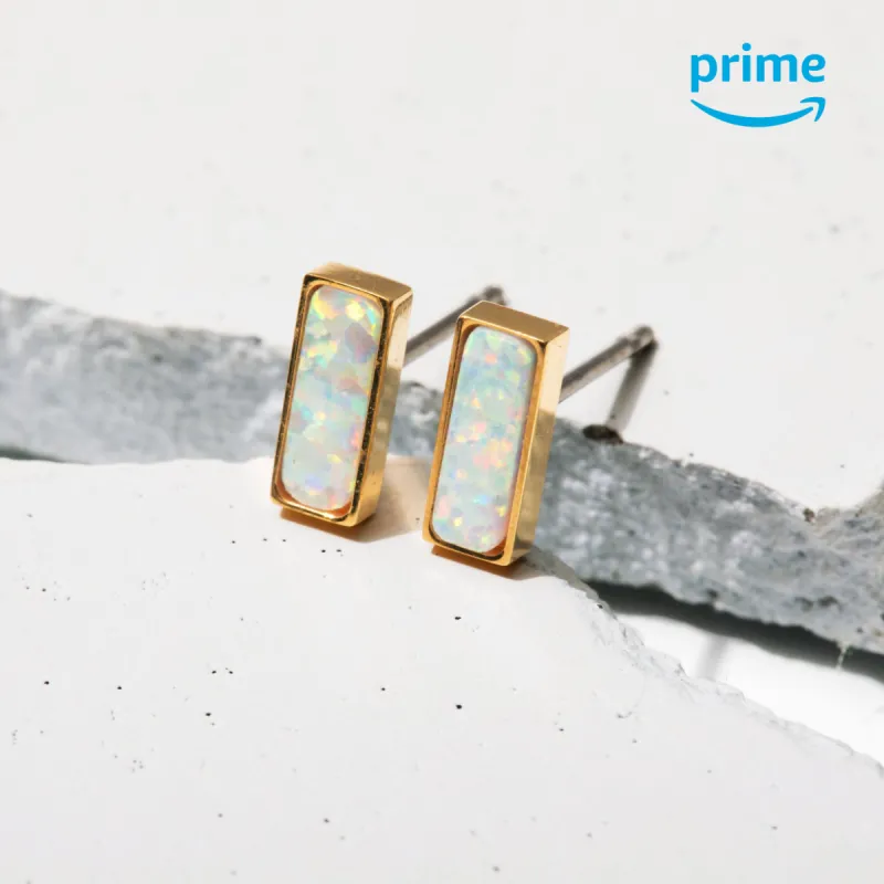 Isla Opal Stud Earrings sold by Tini Lux