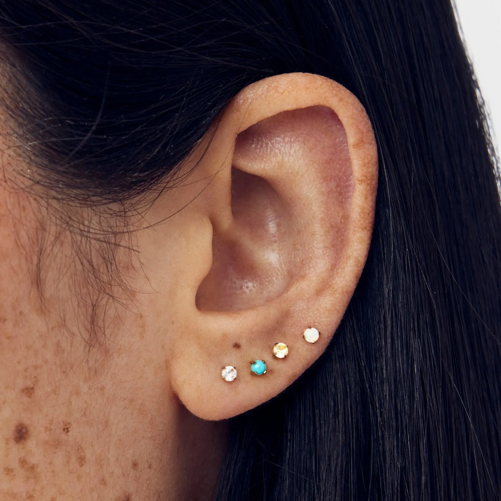 Single Crystal Flat Back Stud Earring sold by Tini Lux product image thumbnail 2