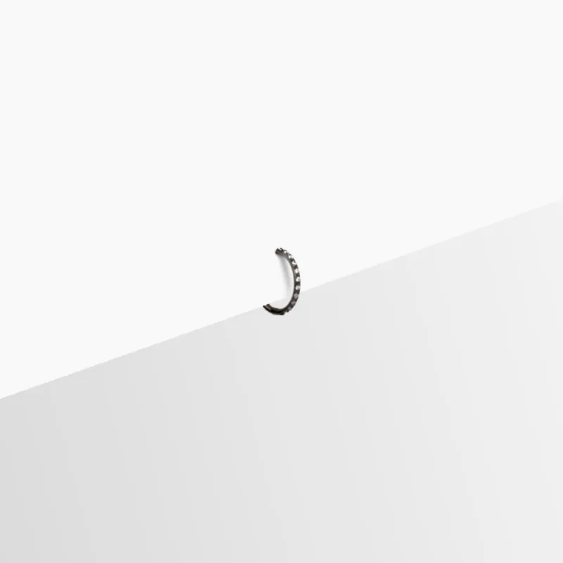 Single Pavé Coastal Hoop Earring Gunmetal sold by Tini Lux