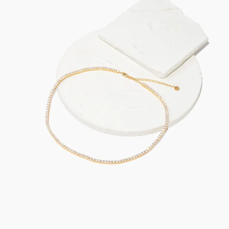 Thin Tennis Necklace sold by Tini Lux