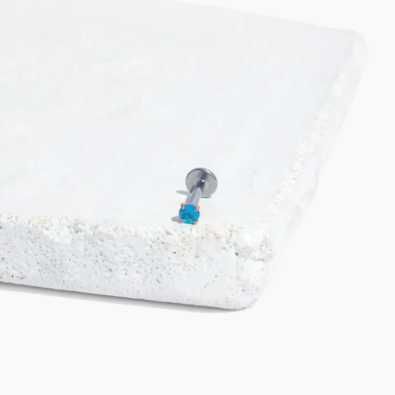 Single Blue Crystal Flat Back Stud Earring sold by Tini Lux