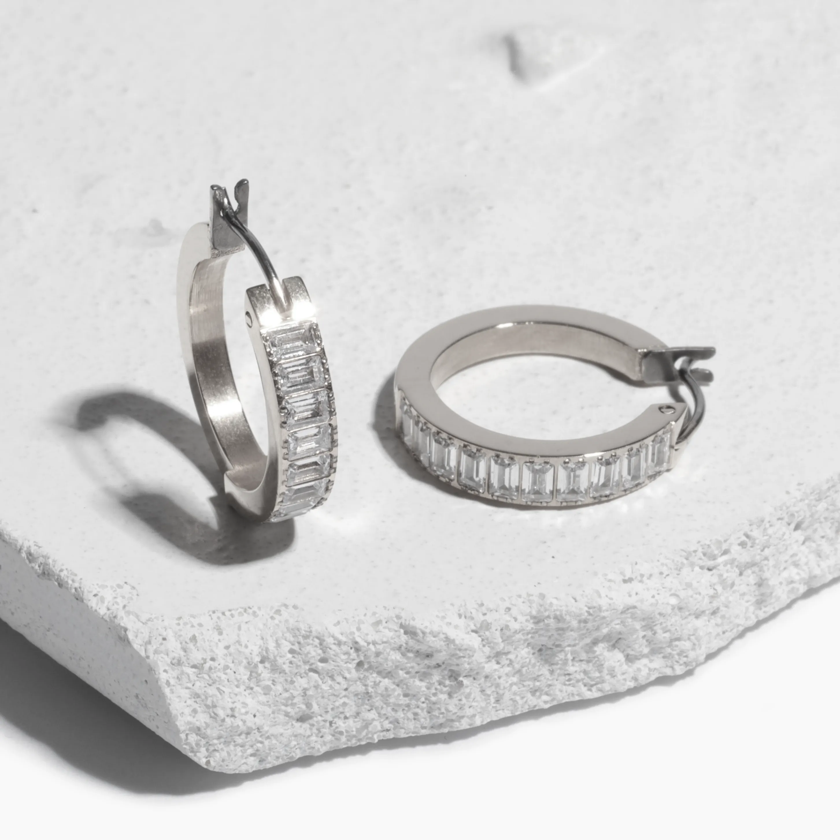 Baguette Hoop Earrings sold by Tini Lux product image thumbnail 3