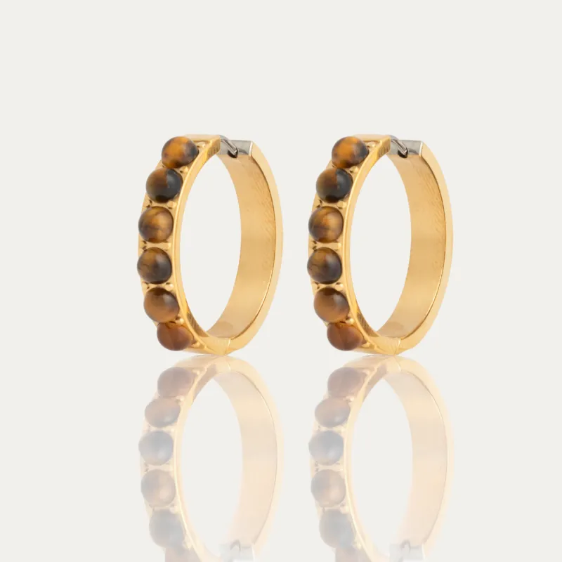 Abigail Hoops Tiger's Eye sold by Tini Lux