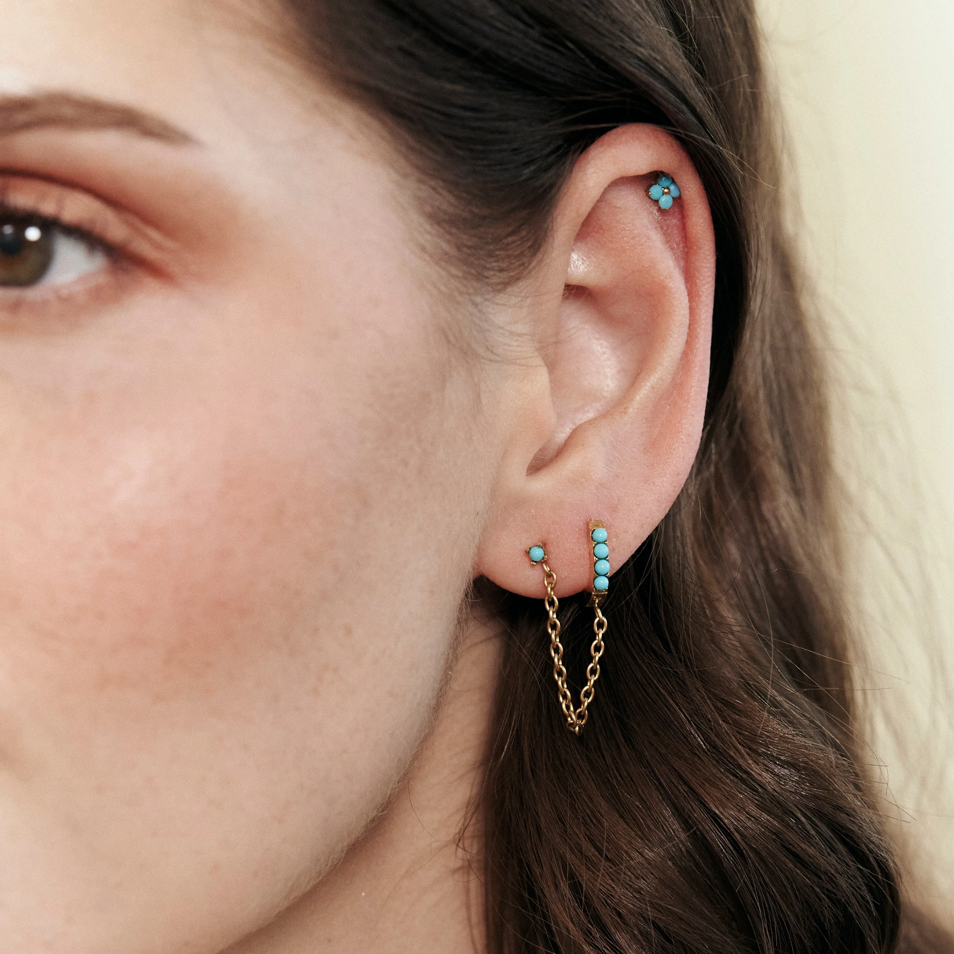 Single Lara Hoop Turquoise sold by Tini Lux product image thumbnail 5