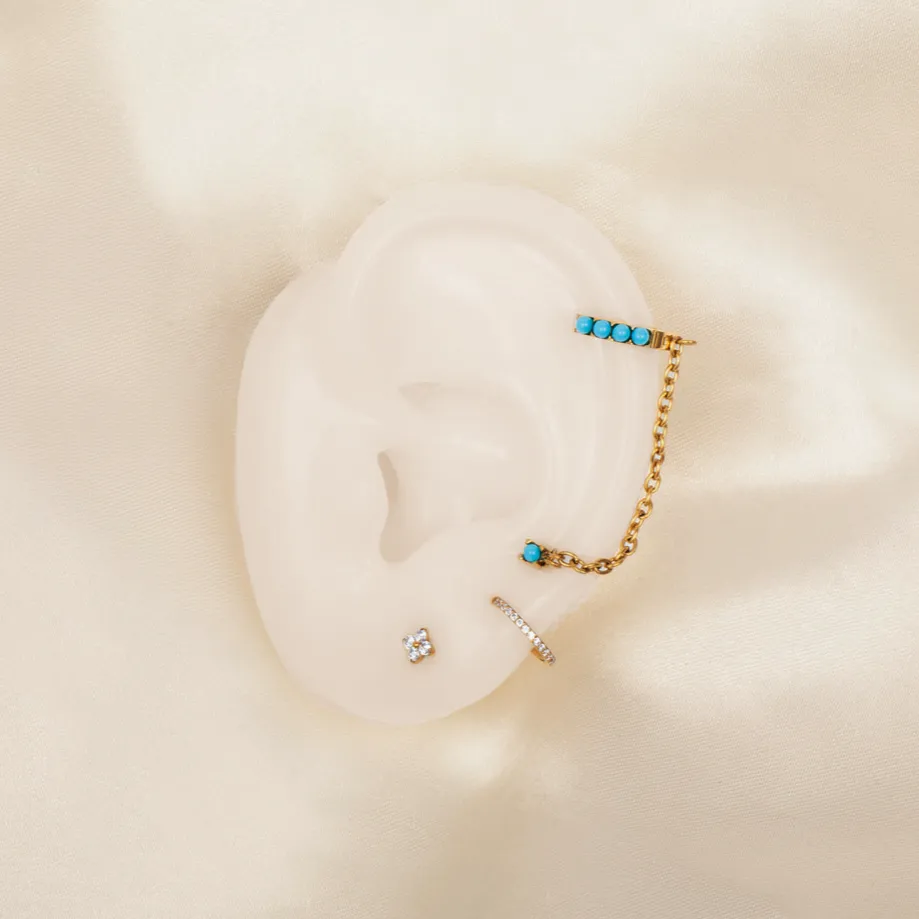 Single Lara Hoop Turquoise sold by Tini Lux product image thumbnail 4